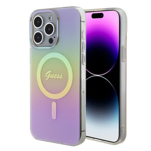 Guess GUHMP15XHITSP iPhone 15 Pro Max 6.7" różowy/pink hardcase IML Iridescent MagSafe