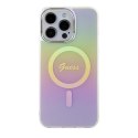 Guess GUHMP15XHITSP iPhone 15 Pro Max 6.7" różowy/pink hardcase IML Iridescent MagSafe