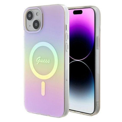 Guess GUHMP15MHITSP iPhone 15 Plus 6.7" różowy/pink hardcase IML Iridescent MagSafe