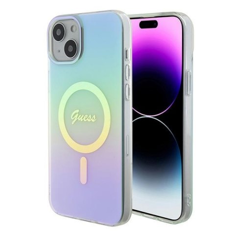 Guess GUHMP15MHITSQ iPhone 15 Plus 6.7" turkusowy/turquoise hardcase IML Iridescent MagSafe