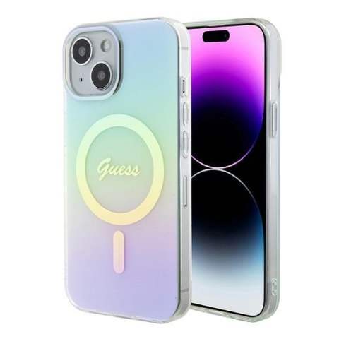 Guess GUHMP15SHITSQ iPhone 15 6.1" turkusowy/turquoise hardcase IML Iridescent MagSafe