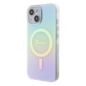 Guess GUHMP15SHITSQ iPhone 15 6.1" turkusowy/turquoise hardcase IML Iridescent MagSafe