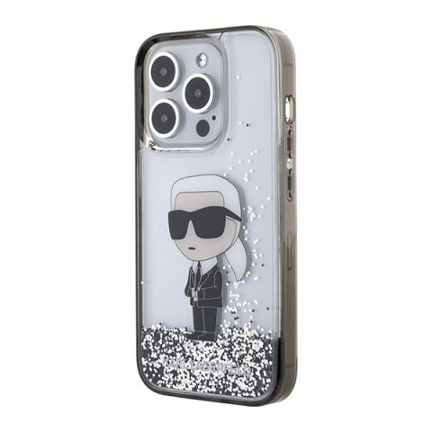 Karl Lagerfeld KLHCP15LLKKNSK iPhone 15 Pro 6.1" transparent hardcase Liquid Glitter Ikonik