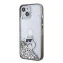 Karl Lagerfeld KLHCP15SLKCNSK iPhone 15 6.1" transparent hardcase Liquid Glitter Choupette