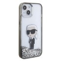 Karl Lagerfeld KLHCP15SLKKNSK iPhone 15 6.1" transparent hardcase Liquid Glitter Ikonik