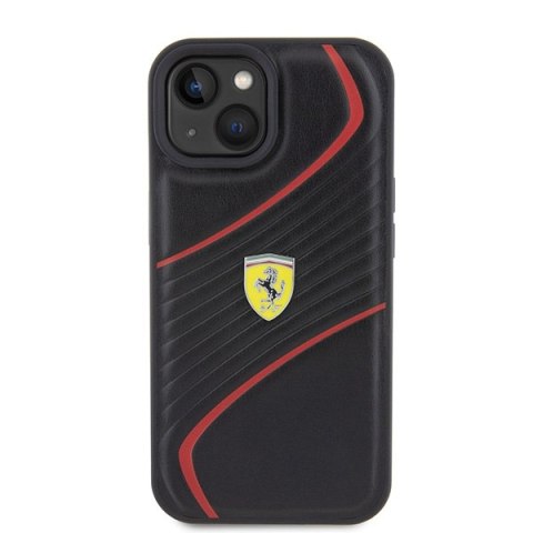 Ferrari FEHCP15SPTWK iPhone 15 / 14 / 13 6.1" czarny/black hardcase Twist Metal Logo