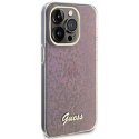 Guess GUHCP15LHDECMP iPhone 15 Pro 6.1" różowy/pink hardcase IML Faceted Mirror Disco Iridescent