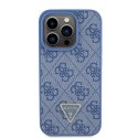 Guess GUHCP15LP4TDPB iPhone 15 Pro 6.1" niebieski/blue hardcase Leather 4G Triangle Strass