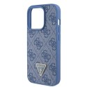 Guess GUHCP15LP4TDPB iPhone 15 Pro 6.1" niebieski/blue hardcase Leather 4G Triangle Strass