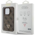 Guess GUHCP15LP4TDPW iPhone 15 Pro 6.1" brązowy/brown hardcase Leather 4G Triangle Strass