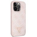 Guess GUHCP15LP4TDSCPP iPhone 15 Pro 6.1" różowy/pink hardcase Crossbody 4G Metal Logo