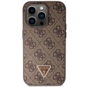 Guess GUHCP15LP4TDSCPW iPhone 15 Pro 6.1" brązowy/brown hardcase Crossbody 4G Metal Logo