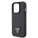 Guess GUHCP15LPCRTHCK iPhone 15 Pro 6.1" czarny/black hardcase Croco Triangle Metal Logo