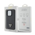 Guess GUHCP15LPCRTHCK iPhone 15 Pro 6.1" czarny/black hardcase Croco Triangle Metal Logo