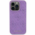 Guess GUHCP15SP4EPMU iPhone 15 6.1" fioletowy/light purple hardcase Leather 4G Stamped