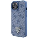 Guess GUHCP15SP4TDPB iPhone 15 6.1" niebieski/blue hardcase Leather 4G Triangle Strass