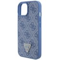 Guess GUHCP15SP4TDPB iPhone 15 6.1" niebieski/blue hardcase Leather 4G Triangle Strass