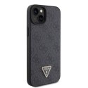 Guess GUHCP15SP4TDPK iPhone 15 6.1" czarny/black hardcase Leather 4G Diamond Triangle