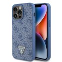 Guess GUHCP15XP4TDPB iPhone 15 Pro Max 6.7" niebieski/blue hardcase Leather 4G Triangle Strass