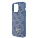 Guess GUHCP15XP4TDPB iPhone 15 Pro Max 6.7" niebieski/blue hardcase Leather 4G Triangle Strass