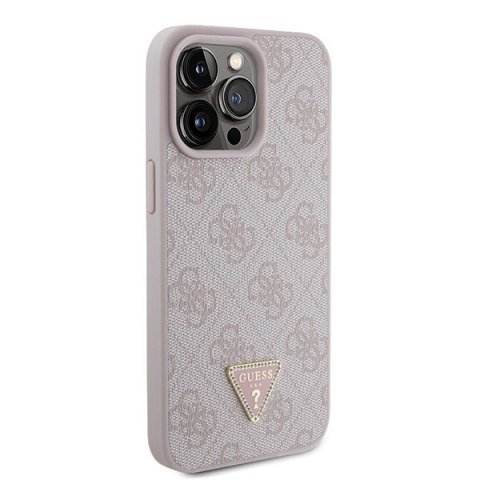 Guess GUHCP15XP4TDPP iPhone 15 Pro Max 6.7" różowy/pink hardcase Leather 4G Diamond Triangle