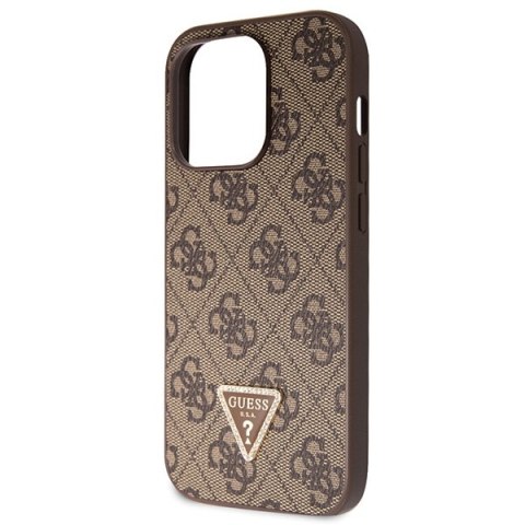 Guess GUHCP15XP4TDSCPW iPhone 15 Pro Max 6.7" brązowy/brown hardcase Crossbody 4G Metal Logo