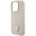 Guess GUHCP15XPCRTHCD iPhone 15 Pro Max 6.7" złoty/gold hardcase Croco Triangle Metal Logo