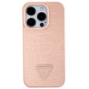 Guess GUHCP15XPCRTHCP iPhone 15 Pro Max różowy/pink hardcase Croco Triangle Metal Logo