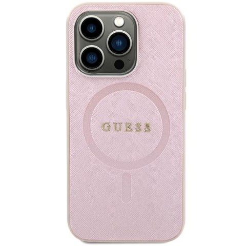 Guess GUHMP15SPSAHMCP iPhone 15 6.1" różowy/pink hardcase Saffiano MagSafe