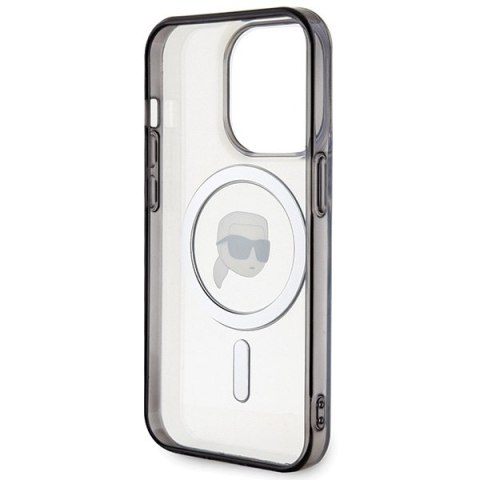 Karl Lagerfeld KLHMP15XHKHNOTK iPhone 15 Pro Max 6.7" transparent hardcase IML Karl`s Head MagSafe