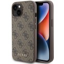 Guess nakładka do iPhone 15 6,1" GUHCP15SG4GFBR brązowa HC PU 4G Metal Logo