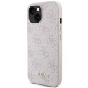 Guess nakładka do iPhone 15 6,1" GUHCP15SG4GFPI różowa HC PU 4G Metal Logo