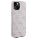 Guess nakładka do iPhone 15 6,1" GUHCP15SG4GFPI różowa HC PU 4G Metal Logo