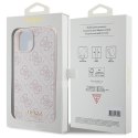 Guess nakładka do iPhone 15 6,1" GUHCP15SG4GFPI różowa HC PU 4G Metal Logo