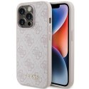 Guess nakładka do iPhone 15 Pro 6,1" GUHCP15LG4GFPI różowa HC PU 4G Metal Logo