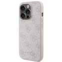 Guess nakładka do iPhone 15 Pro 6,1" GUHCP15LG4GFPI różowa HC PU 4G Metal Logo