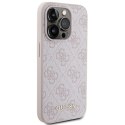 Guess nakładka do iPhone 15 Pro 6,1" GUHCP15LG4GFPI różowa HC PU 4G Metal Logo