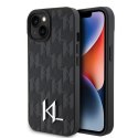 Karl Lagerfeld nakładka do iPhone 15 6,1" KLHCP15SPKLPKLK czarna HC Hot Stamp Monogram KL Metal Logo