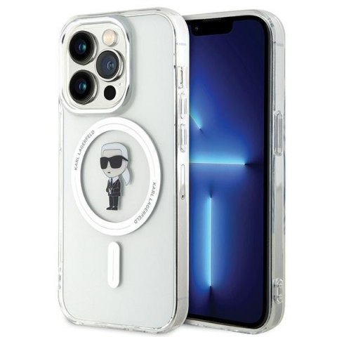 Karl Lagerfeld nakładka do iPhone 15 Pro 6,1" KLHMP15LHFCKNOT transparentna HC Magsafe IML Ikonik