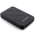 Guess Powerbank 15W GUPB5LP4GEGK 5000mAh czarny/black 4G Leather Metal Logo