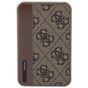 Guess Powerbank 15W GUPB5LP4GEGW 5000mAh brązowy/brown 4G Leather Metal Logo