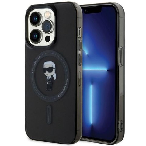 Karl Lagerfeld nakładka do iPhone 15 Pro 6,1" KLHMP15LHFCKNOK czarna HC Magsafe IML Ikonik