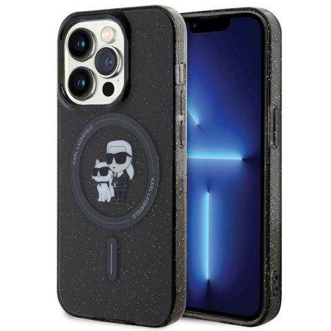 Karl Lagerfeld nakładka do iPhone 15 Pro 6,1" KLHMP15LHGKCNOK czarna HC Magsafe IML KC Glitter