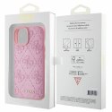 Guess GUHCP15SP4EPMP iPhone 15 6.1" różowy/pink hardcase Leather 4G Stamped