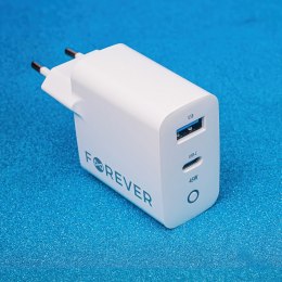 Forever ładowarka sieciowa GaN PD QC TC-06-45AC 1x USB-C 1x USB 45W biała