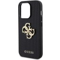 Guess GUHCP15LPSP4LGK iPhone 15 Pro 6.1" czarny/black hardcase Leather Perforated 4G Glitter Logo