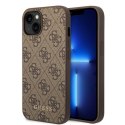 Guess GUHCP15MG4GFBR iPhone 15 Plus 6.7" brązowy/brown hard case 4G Metal Gold Logo