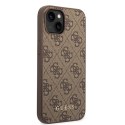 Guess GUHCP15MG4GFBR iPhone 15 Plus 6.7" brązowy/brown hard case 4G Metal Gold Logo