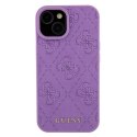 Guess GUHCP15SP4EPMU iPhone 15 6.1" fioletowy/light purple hardcase Leather 4G Stamped