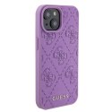 Guess GUHCP15SP4EPMU iPhone 15 6.1" fioletowy/light purple hardcase Leather 4G Stamped